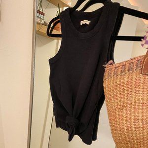 Madewell front tie tank top black XXS